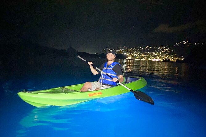 Glow Boats LED Night Kayak, Marriott Frenchman's Cove Dock, USVI - The route and the Charlotte Amalie Harbour view